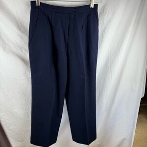 Classic Wool Navy Blue Trousers